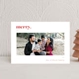 "Bold Merry" - Holiday Cards in Cranberry by That Girl Press - Front