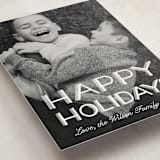 "Happy Holidays Retro Lettering" - Holiday Cards in Snow by Becky Nimoy - Detail