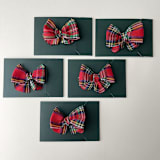 "Holiday Bow Collection - Tartan Plaid" - Holiday Ribbons and Bows in multicolor by Honey Silks Co