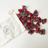 "Holiday Bow Collection - Tartan Plaid" - Holiday Ribbons and Bows in multicolor by Honey Silks Co