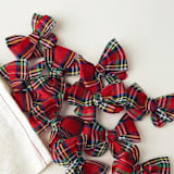 "Holiday Bow Collection - Tartan Plaid" - Holiday Ribbons and Bows in multicolor by Honey Silks Co