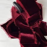 "2" Silk Velvet Ribbon - Scarlet" - Holiday Ribbons and Bows in red by Honey Silks Co