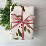 "1/4" x 15 feet Vertical Stripe Holiday Ribbon" - Holiday Ribbons and Bows in red by Honey Silks Co