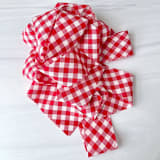 "Gingham Check Holiday Ribbon" - Holiday Ribbons and Bows in red by Honey Silks Co
