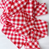 "Gingham Check Holiday Ribbon" - Holiday Ribbons and Bows in red by Honey Silks Co