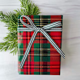 "Forest Green Stripe 3/8" x 15 feet Holiday Ribbon" - Holiday Ribbons and Bows in green by Honey Silks Co