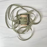 "Olive and Cream Gingham Holiday Ribbon 1/2" x 15 feet" - Holiday Ribbons and Bows in green by Honey Silks Co