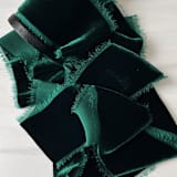 "2" Silk Velvet Ribbon - Emerald" - Holiday Ribbons and Bows in green by Honey Silks Co