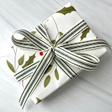 "5/8" Green Cotton Stripe Ribbon - 5 yards" - Holiday Ribbons and Bows in green by Honey Silks Co