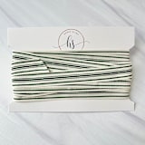 "5/8" Green Cotton Stripe Ribbon - 5 yards" - Holiday Ribbons and Bows in green by Honey Silks Co