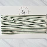 "5/8" Green Cotton Stripe Ribbon - 5 yards" - Holiday Ribbons and Bows in green by Honey Silks Co