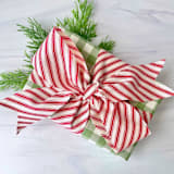 "Candy Cane Holiday Cotton Ribbon" - Holiday Ribbons and Bows in red by Honey Silks Co