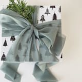 "Greens Ribbon Set of 5" - Holiday Ribbons and Bows in green by Honey Silks Co
