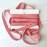 "Red and White Holiday Stripe 5/8" x 5 yards" - Holiday Ribbons and Bows in red by Honey Silks Co