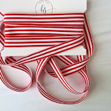 "Red and White Holiday Stripe 5/8" x 5 yards" - Holiday Ribbons and Bows in red by Honey Silks Co