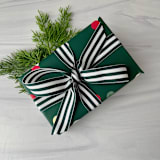 "Forest Green Stripe 7/8" x 15 ft Holiday Ribbon" - Holiday Ribbons and Bows in green by Honey Silks Co