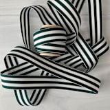 "Forest Green Stripe 7/8" x 15 ft Holiday Ribbon" - Holiday Ribbons and Bows in green by Honey Silks Co