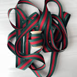"7/8" x 15 ft Hampton Holiday Ribbon" - Holiday Ribbons and Bows in red by Honey Silks Co