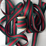 "7/8" x 15 ft Hampton Holiday Ribbon" - Holiday Ribbons and Bows in red by Honey Silks Co