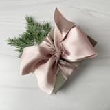 "2" Holiday Ribbon Collection - Champagne Pewter" - Holiday Ribbons and Bows in natural by Honey Silks Co