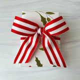 "Bold Stripe Holiday 1.5" x 5 yards" - Holiday Ribbons and Bows in red by Honey Silks Co