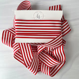 "Red Stripe 1.5" x 15 ft Holiday Ribbon" - Holiday Ribbons and Bows in red by Honey Silks Co