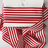 "Red Stripe 1.5" x 15 ft Holiday Ribbon" - Holiday Ribbons and Bows in red by Honey Silks Co