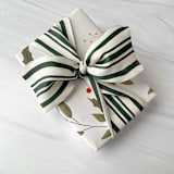 "1.5" Green Cotton Striped Ribbon - 5 yards" - Holiday Ribbons and Bows in green by Honey Silks Co