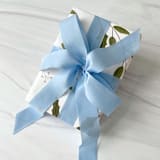"Sky Blue Holiday Ribbon 1" x 15 feet" - Holiday Ribbons and Bows in blue by Honey Silks Co
