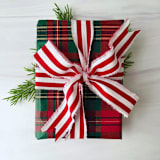 "1.5" Hand Frayed Cotton Stripe Ribbon" - Holiday Ribbons and Bows in red by Honey Silks Co
