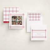 "Plaid Frame" - Holiday Cards in Santa Suit by Blustery August - Assembled
