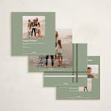"Perfectly Plaid" - Holiday Cards in Sage by Poised Avenue - Back of Card Options