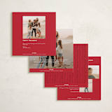 "Wrapped Wreath" - Holiday Cards in Poinsettia by Amy Kross - Back of Card Options