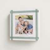 "Brushed Plaid" - Holiday Cards in Wintermint by Paula Pecevich - Folded Card