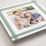 "Brushed Plaid" - Holiday Cards in Wintermint by Paula Pecevich - Detail