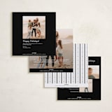 "Merry & Minimal Style" - Holiday Cards in Charcoal by Lucrecia Caporale - Back of Card Options