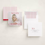 "Merry Squary" - Holiday Cards in Poinsettia by Angela Thompson - Assembled