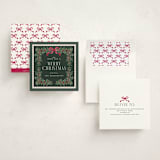 "Verdure & Voile" - Holiday Cards in Cranberry by Itsy Belle Studio - Assembled