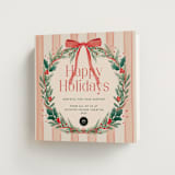 "Joyful Wreath" - Holiday Cards in Cherry by Elly - Folded Card