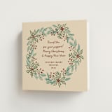 "sketched wreath" - Holiday Cards in Buttercream by Kanika Mathur - Folded Card