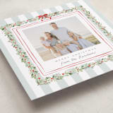 "Coastal Garland" - Holiday Cards in Winter Mint by Everett Paper Goods - Detail