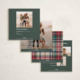 "Tartan Traditions" - Holiday Cards in Holly Berry by Yaling Hou Suzuki - Back of Card Options