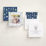 "Nutcracker ribbons" - Holiday Cards in Blue Ribbon by Sarah Knight - Assembled