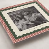"gingham layers" - Holiday Cards in Cranberry by Ellen Schlegelmilch - Detail