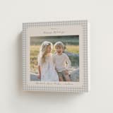 "Gingham Vintage" - Holiday Cards in Ash by Emily Betts - Folded Card