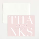 "Big Bash" - Baby Shower Thank You Cards in Blush by Lauren Chism - Front