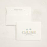 "Due With Two" - Flat Baby Shower Thank You Cards in Dandelion by Susan Asbill - FREE Recipient Addressing