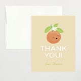 "Little Cutie" - Baby Shower Thank You Cards in Citrus by Itsy Belle Studio - Front