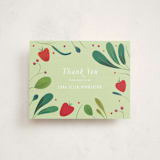 "Berry Baby" - Flat Baby Shower Thank You Cards in Mint by Morgan Ramberg - Front