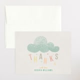 "Cloud Charm" - Baby Shower Thank You Cards in Sage by Heather Francisco - Front